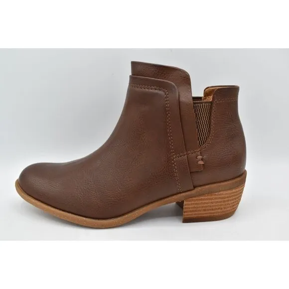 BOC by Born Womens Size 7.5 Grover Brown PU Slip On Booties Boots