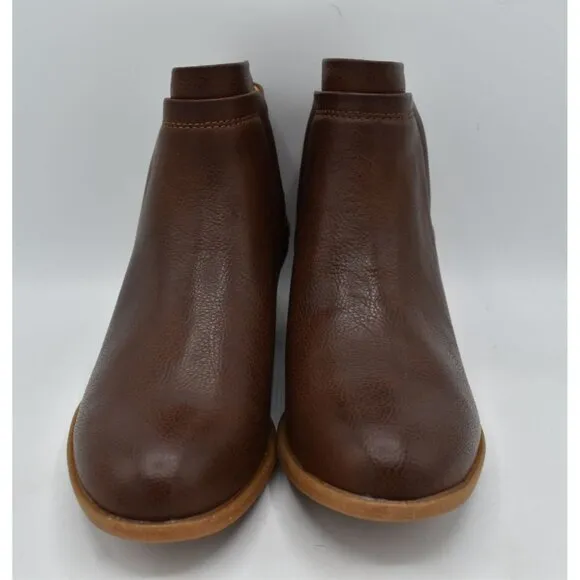 BOC by Born Womens Size 7.5 Grover Brown PU Slip On Booties Boots