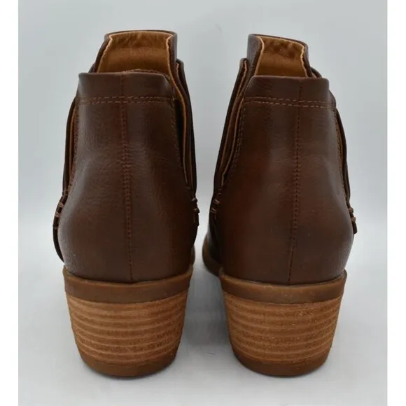 BOC by Born Womens Size 7.5 Grover Brown PU Slip On Booties Boots