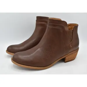 BOC by Born Womens Size 7.5 Grover Brown PU Slip On Booties Boots
