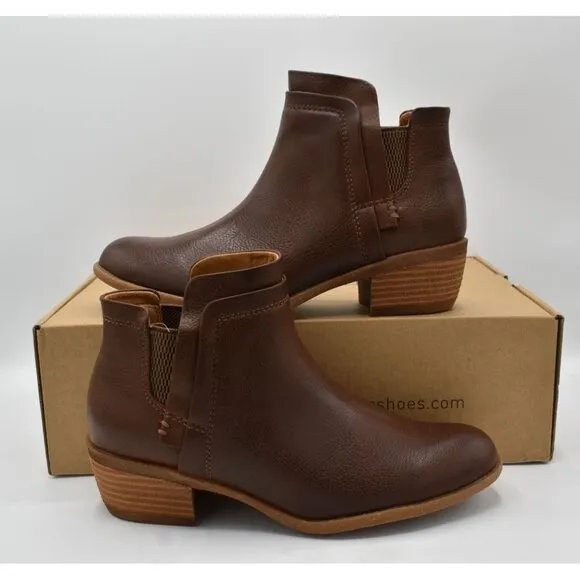 BOC by Born Womens Size 7.5 Grover Brown PU Slip On Booties Boots