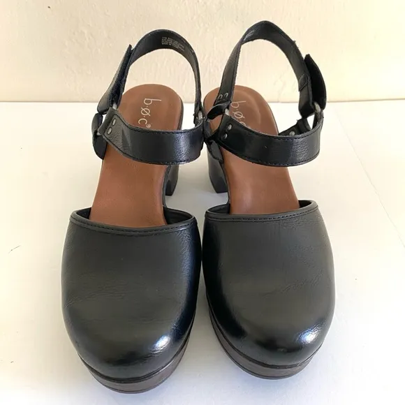 B.O.C. Mary Jane Platform Shoe Size 11 Med Classic Rounded Toe Sandals Black