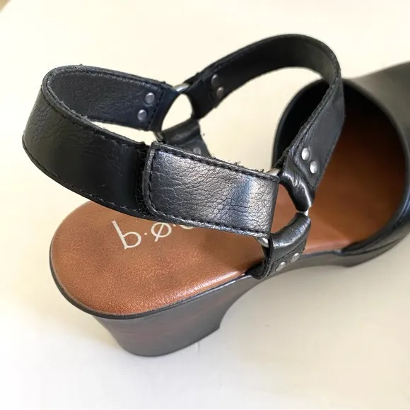 B.O.C. Mary Jane Platform Shoe Size 11 Med Classic Rounded Toe Sandals Black