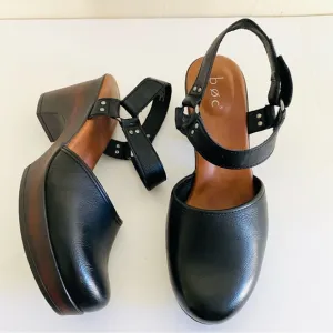 B.O.C. Mary Jane Platform Shoe Size 11 Med Classic Rounded Toe Sandals Black