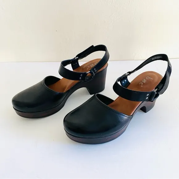 B.O.C. Mary Jane Platform Shoe Size 11 Med Classic Rounded Toe Sandals Black