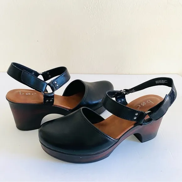 B.O.C. Mary Jane Platform Shoe Size 11 Med Classic Rounded Toe Sandals Black