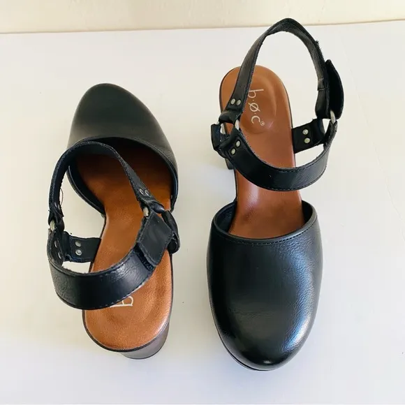 B.O.C. Mary Jane Platform Shoe Size 11 Med Classic Rounded Toe Sandals Black