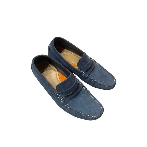 Boggi Milano Mens Blue Classic Loafers Casual Shoes Size 8