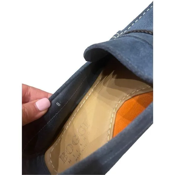 Boggi Milano Mens Blue Classic Loafers Casual Shoes Size 8