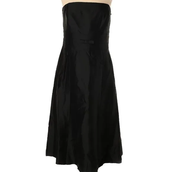 BOGO $198 Silk Dress Black Ann Taylor Strapless Classic Event Dinner Date Event