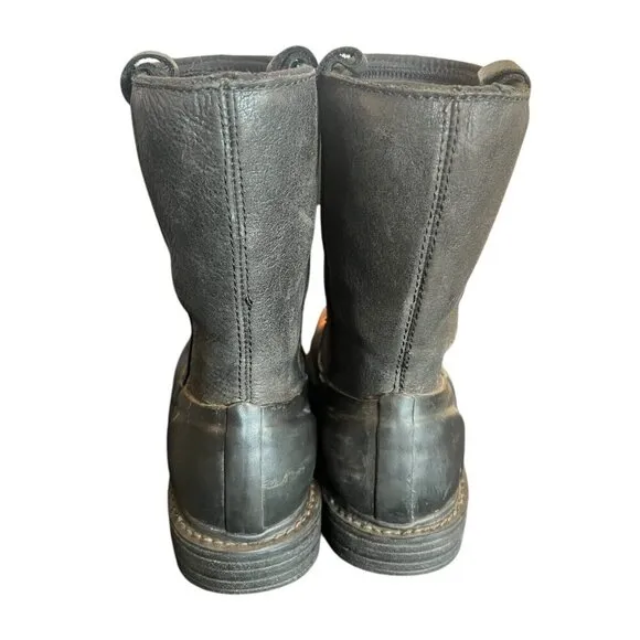 Bogs Boots Size 7 Womens Mason Black Rain Waterproof Pull On Cowboy Style