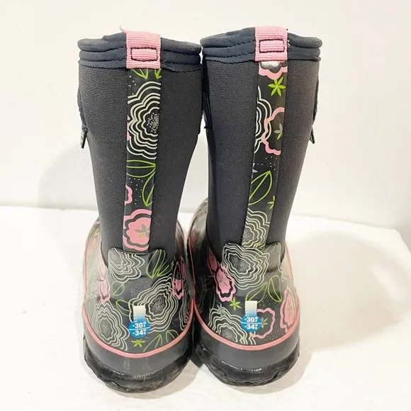 BOGS CLASSIC POSEY Multi Floral YOUTHS GIRLS Size 3 Rubber BOOTS