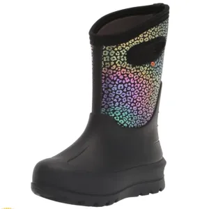 Bogs Kids' Neo Classic Rainbow Leopard Boot