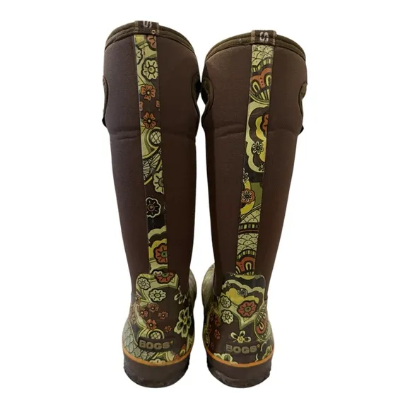 Bogs Women’s Classic High Paisley Floral Waterproof Snow Rain Winter Boots Sz 7