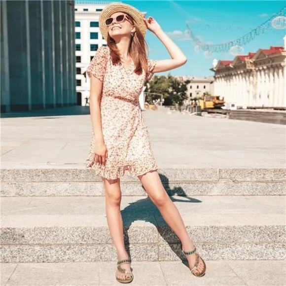 Bohemian‎ Beaded Sandals: Comfortable Flat Casual Beach Shoes with Ankle Strap