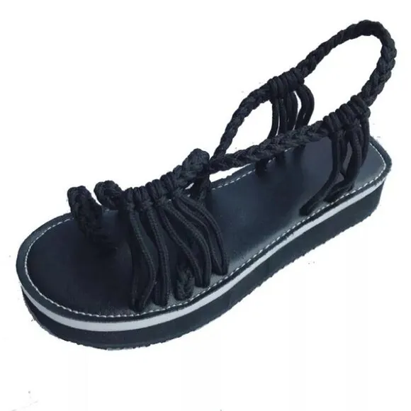 Bohemian Flat Flip Flops Bandages Beach Shoes Summer Casual Sandals