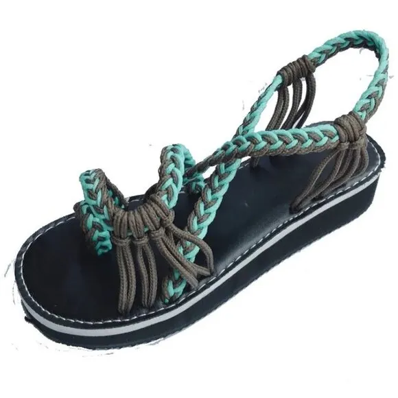 Bohemian Flat Flip Flops Bandages Beach Shoes Summer Casual Sandals