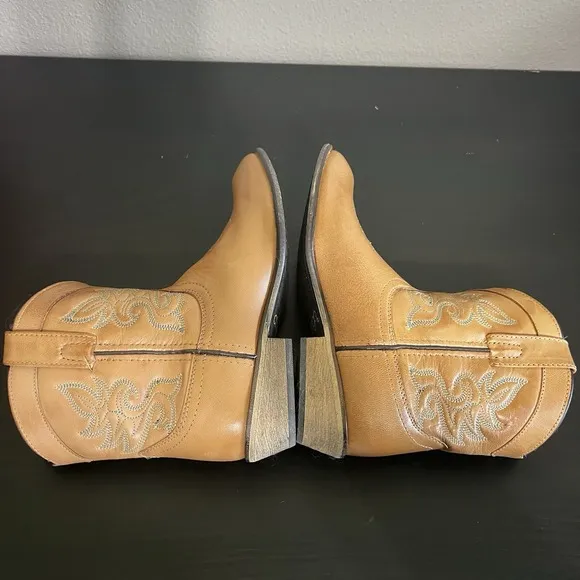 Boots Dingo Women's 8M Brown Calf Slip-On Stitched Cowgirl Leather Willie 6&quot; NIB