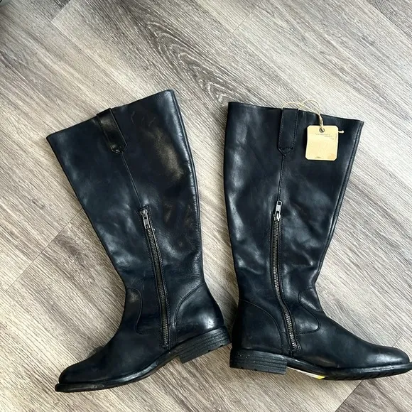 Born Black Slip On Tall Boots Size 6.5