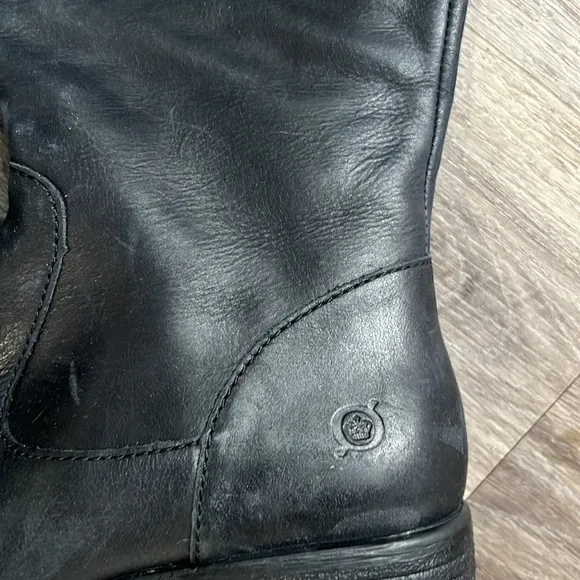 Born Black Slip On Tall Boots Size 6.5