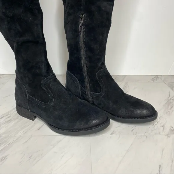 Born Britton Black Distressed Suede Boot 8M