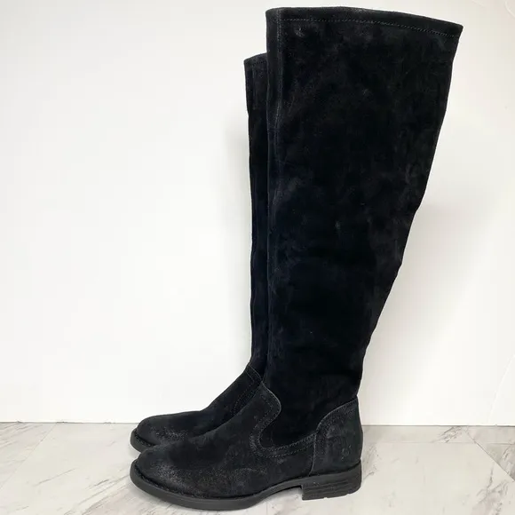 Born Britton Black Distressed Suede Boot 8M