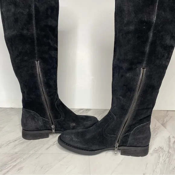 Born Britton Black Distressed Suede Boot 8M