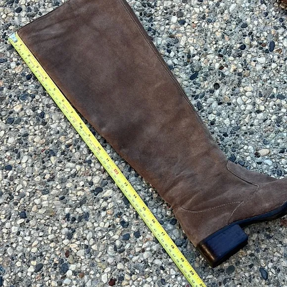 Born Brown Block Heel Suede Knee High Boots
