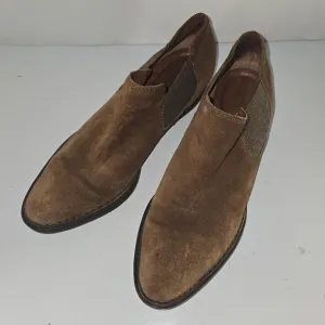 Born Brown Suede Slip-On Boots Shoes Size 9