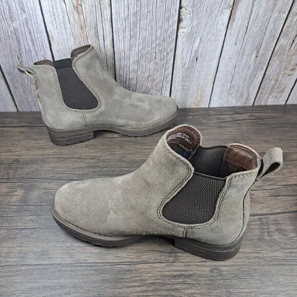 Born Cove Slip On Leather Suede Chelsea Ankle Boots Women's Sz 6 M Taupe (NWT)