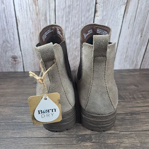 Born Cove Slip On Leather Suede Chelsea Ankle Boots Women's Sz 6 M Taupe (NWT)