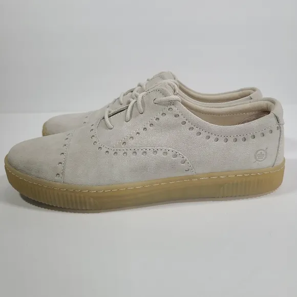 Born Cymbal Suede Low Top Lace Up Fashion Sneakers Light Gray Women’s Size 9.5