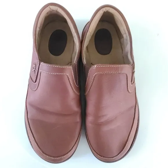Born Han Sawyer Brown Leather Slip On Loafers Mens Size 7 Casual Comfort