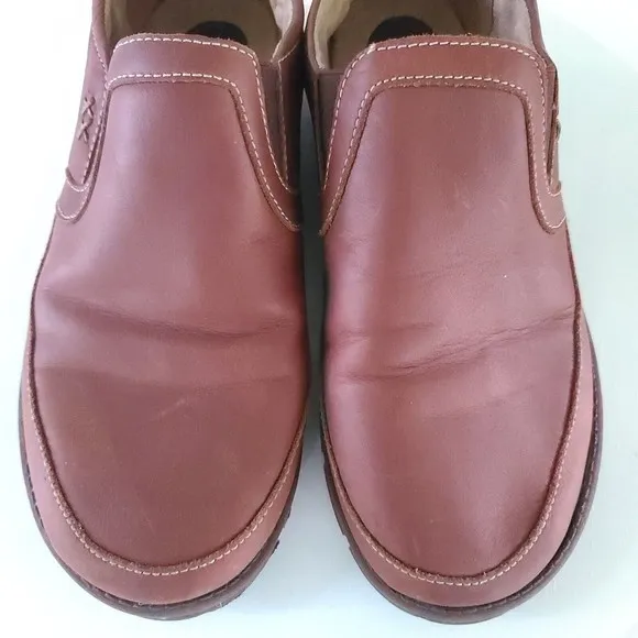 Born Han Sawyer Brown Leather Slip On Loafers Mens Size 7 Casual Comfort