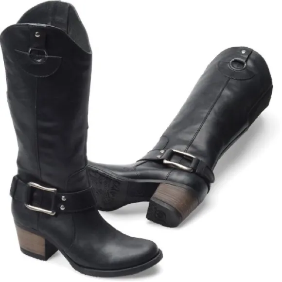 Born Loreza Smooth Leather Black Boots