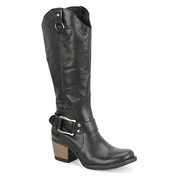 Born Loreza Smooth Leather Black Boots