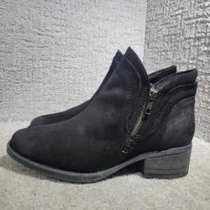 Born Malta II Women's Size 9 Black Suede Leather Distressed Zipper Moto Boots