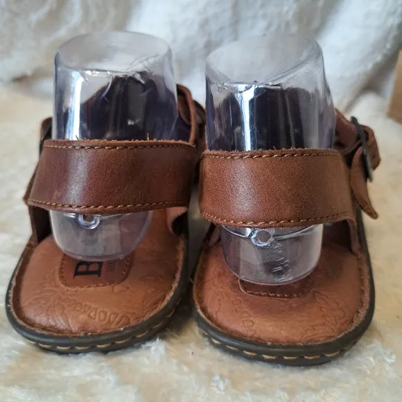 Born Men's Fisherman Sandals Brown Woven Leather Closed Toe Comfort Shoes Sz 12
