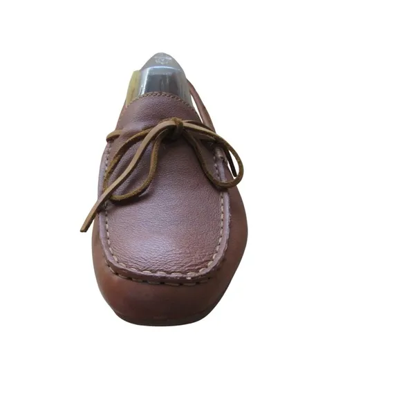 Born Mens Tan Moccasin Leather Driving Loafers Size 9.5 Slip On Classic