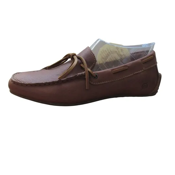 Born Mens Tan Moccasin Leather Driving Loafers Size 9.5 Slip On Classic