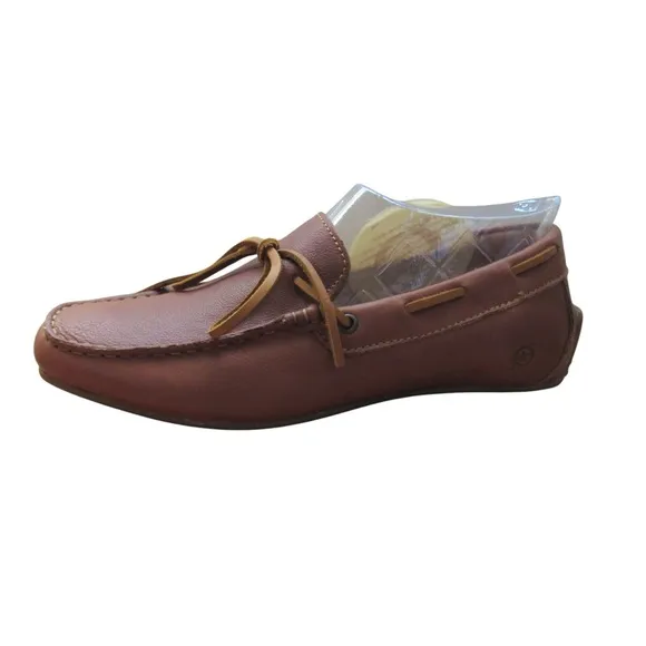 Born Mens Tan Moccasin Leather Driving Loafers Size 9.5 Slip On Classic