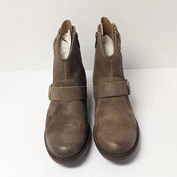 Born Regis Ankle Boots, Taupe Suede, Women's 7 M