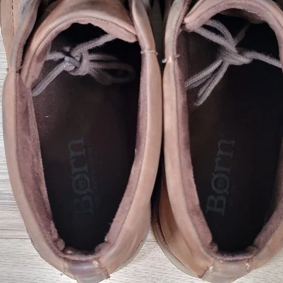 Born Sampson Chukka Boots Mens Size 10.5 Brown Suede Leather Ankle Round Toe