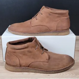 Born Sampson Chukka Boots Mens Size 10.5 Brown Suede Leather Ankle Round Toe