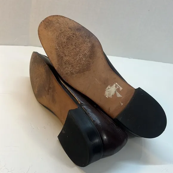 Bostonian Burgundy Leather Hand Sewn Pinch Tassel Loafers size 9.5