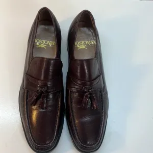 Bostonian Burgundy Leather Hand Sewn Pinch Tassel Loafers size 9.5