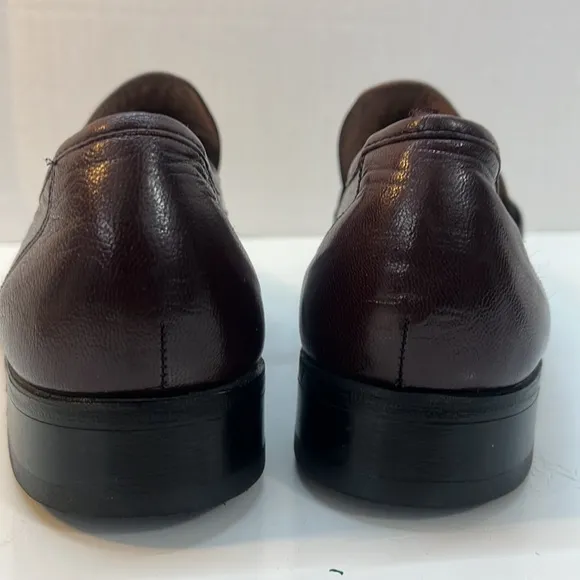 Bostonian Burgundy Leather Hand Sewn Pinch Tassel Loafers size 9.5
