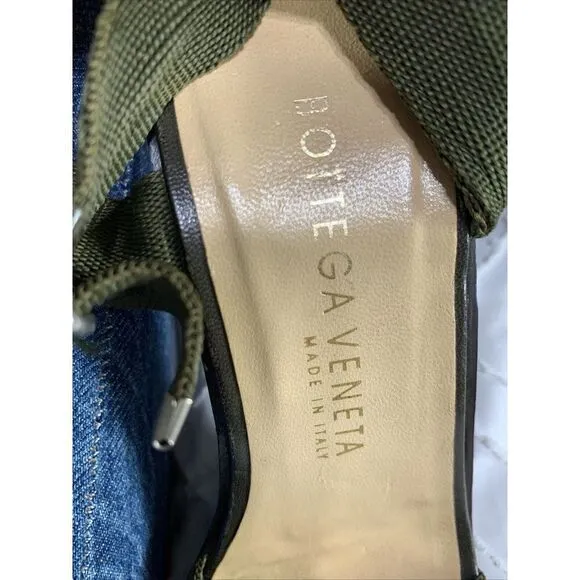 Bottega Veneta Authentic Green Brown Ankle Strap High Heels Sandals 7