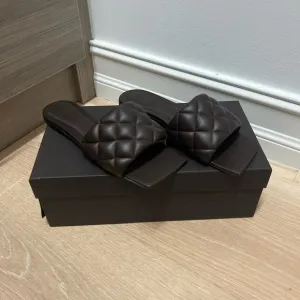 Bottega Veneta Brown Quilted Sandals