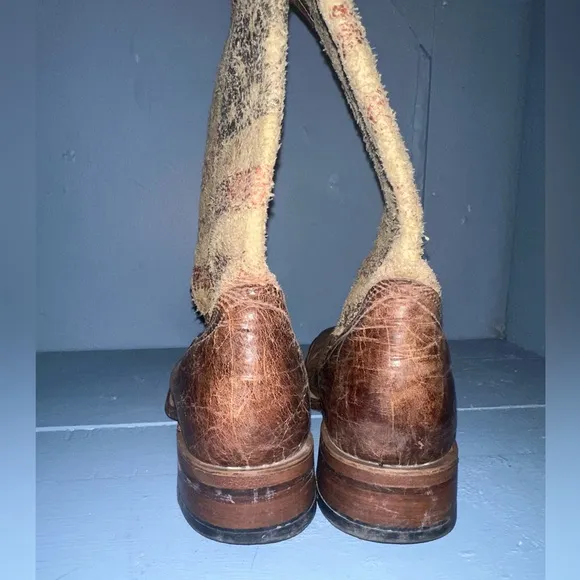 Boulet Distressed American Flag Mens Leather Cowboy Boots Size 10